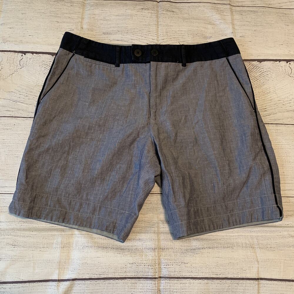 Number Lab Mens Size Large Blue Toned Chino Shorts Made In New York City